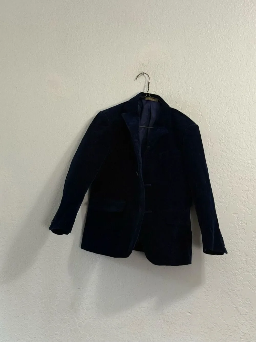 Spring Notion Boys' Classic Fit Formal Tuxedo Blazer Dark Blue Velvet Jacket 7